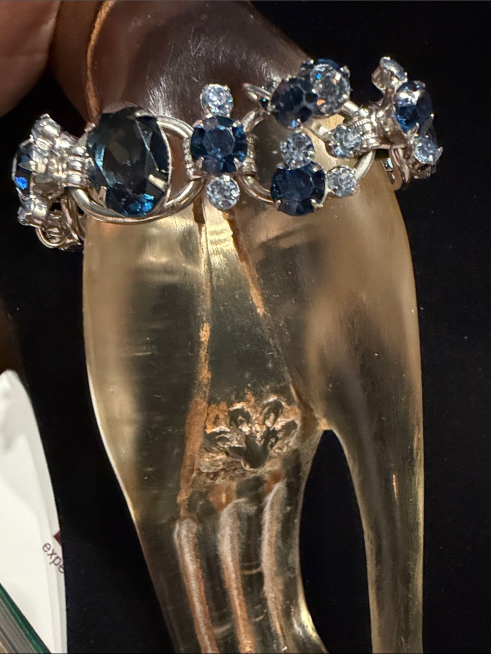 Vintage Verified JULIANA D&E Blue Crystal Floral Bracelet - Book Piece